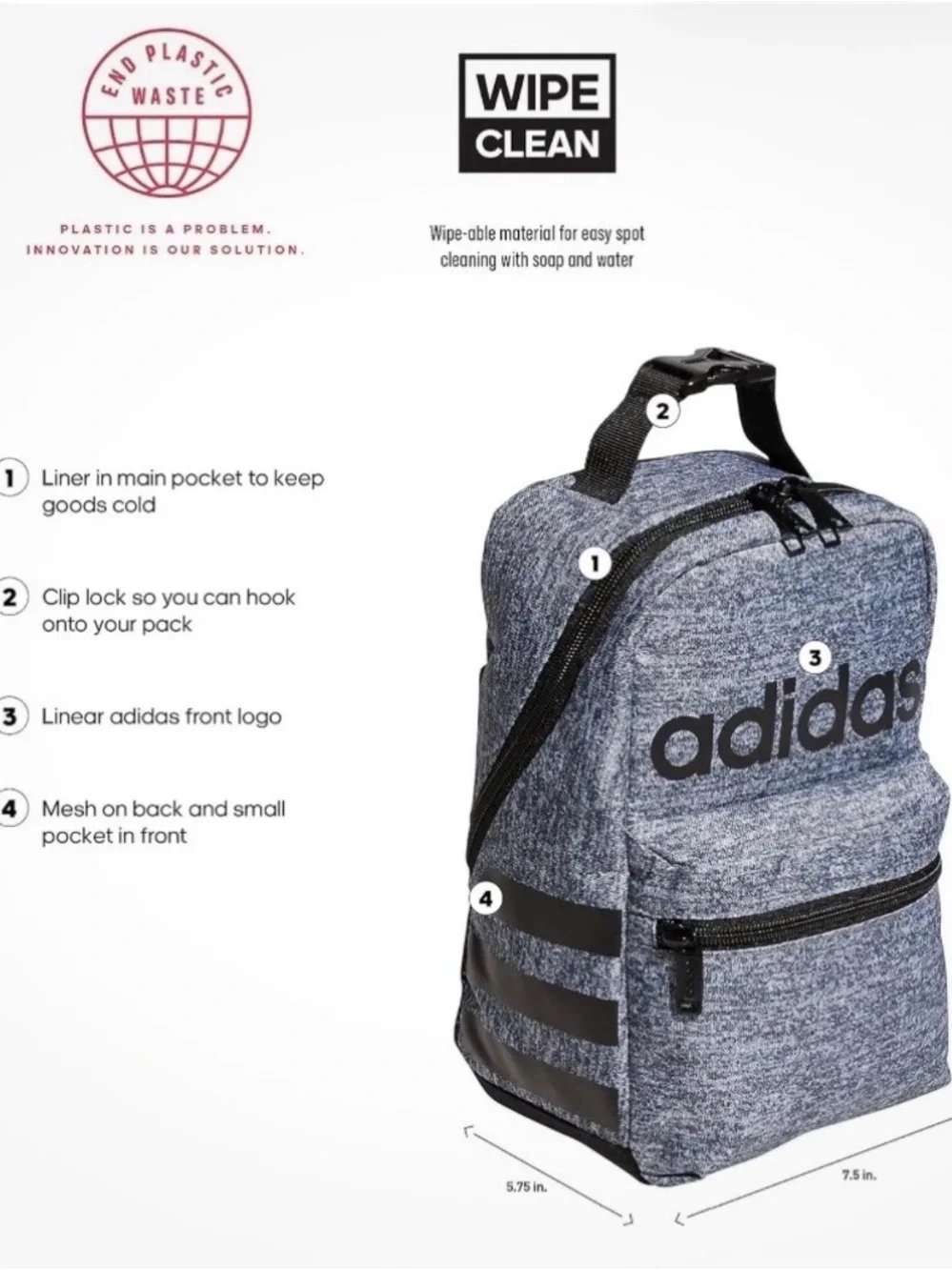 adidas Grey Heather Sling Backpack for Men